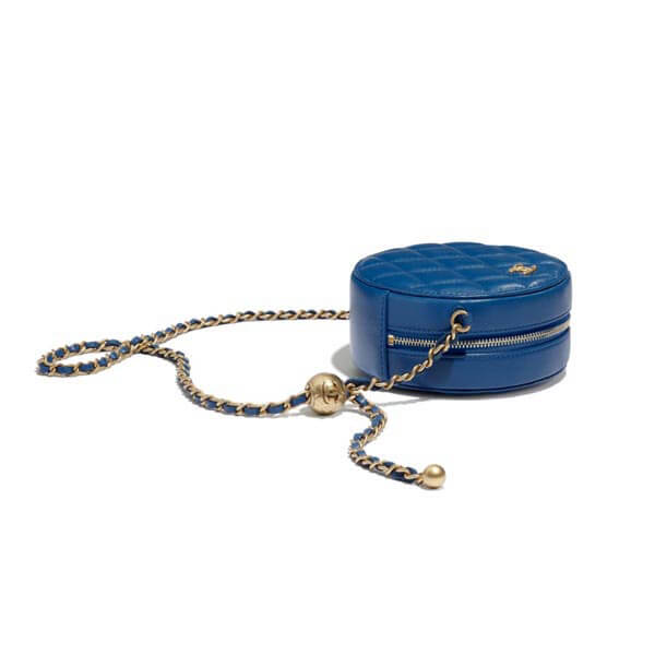 シャネル スーパーコピー チェーンクラッチ ラムスキン ブルー 2021SS